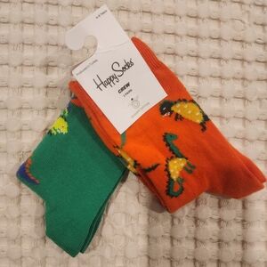 Happy Sockes NWT , 4-6 YEARS , 2 pairs with dinosaurs print , cotton